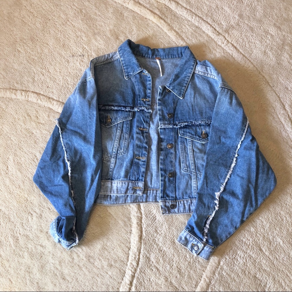 Free People Bedford Cropped Denim Jeans Jacket